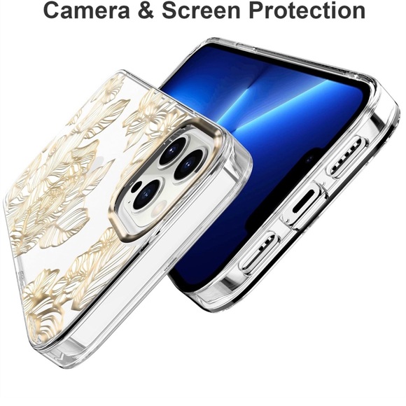 Compatible with iPhone 13 Pro Max Case,Clear Case with Flowers,for Girly Women - Picture 3 of 11